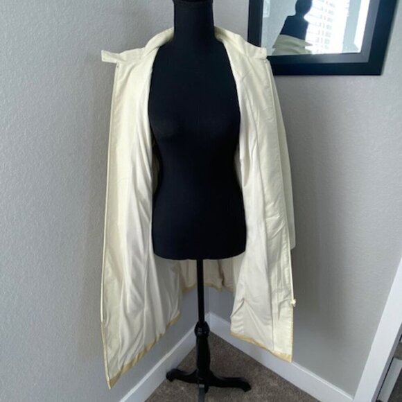 VINTAGE Street Style Pale Green Nylon Long Windbreaker Coat Medium - Picture 9 of 16